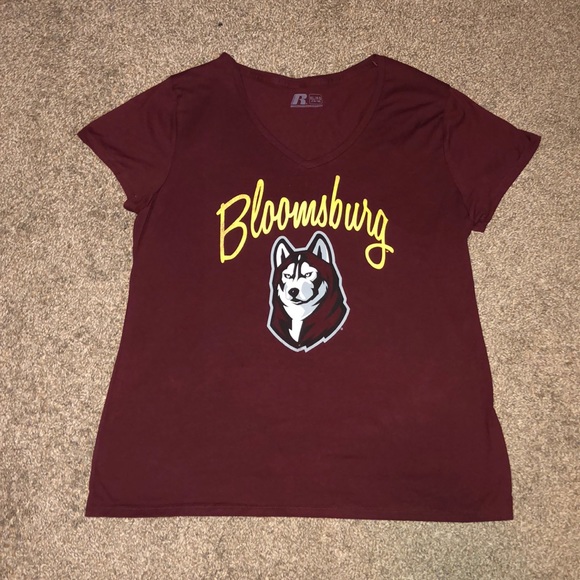russell Tops - Bloomsburg university maroon college XL T-shirt